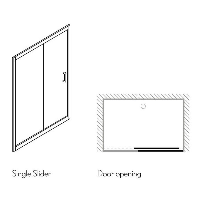 Simpsons - Elite Single Slider Shower Door - Various Size Options  Profile Large Image