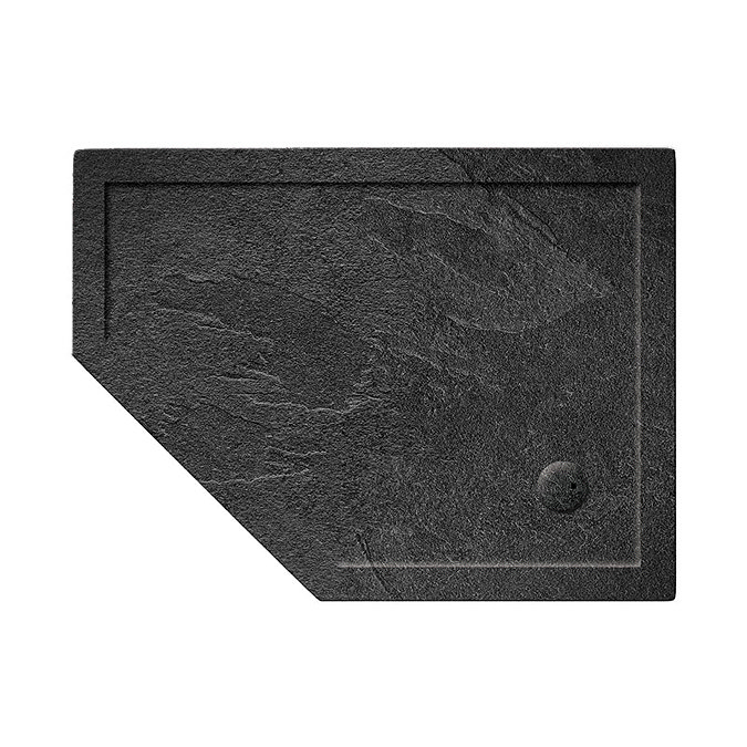 Simpsons Offset Pentangle 35mm Grey Slate Acrylic Shower Tray with Waste - Left Hand - Various Size