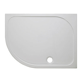 Simpsons Offset Quadrant 45mm Low Level Stone Resin Shower Tray with Waste - Left Hand - Various Siz