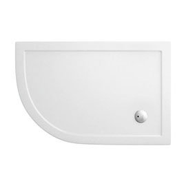 Simpsons - Offset Quadrant Low Profile Acrylic Shower Tray w/ Waste - Left Hand - 3 Size Options Med