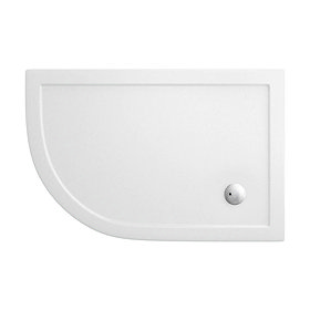 Simpsons - Offset Quadrant Low Profile Acrylic Shower Tray w/ Waste - Left Hand - 3 Size Options Lar