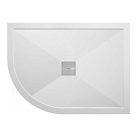 Crosswater - Offset Quadrant Low Profile Stone Resin Shower Tray & Waste - Left Hand - 3 Size Option