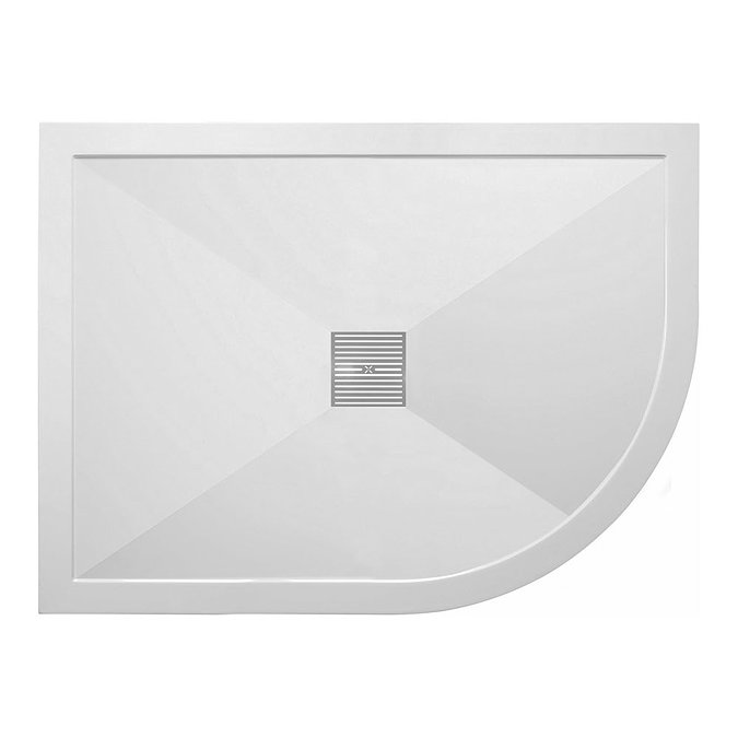 Crosswater - Offset Quadrant Low Profile Stone Resin Shower Tray & Waste - Right Hand - 3 Size Optio