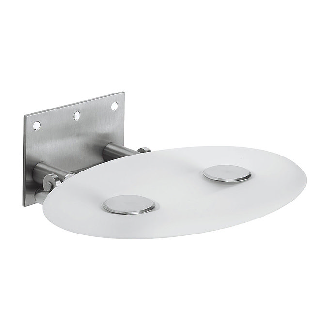 Simpsons - Oval Wall Mounted Folding Shower Seat Large Image