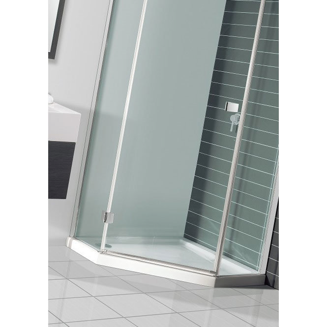 Simpsons - Pentagon Low Profile Acrylic Shower Tray with Waste - 900 x 900 x 35mm Feature Large Imag