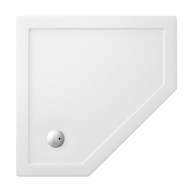 Crosswater - Pentagon Low Profile Acrylic Shower Tray with Waste - 900 x 900 x 35mm Large Image