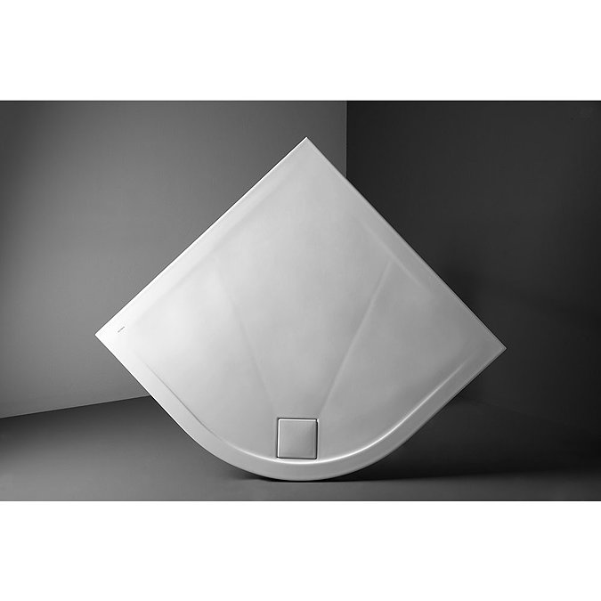 Simpsons - Plus+Ton Quadrant Matt White Ceramic Shower Tray & Waste - 900 x 900 x 30mm Profile Large