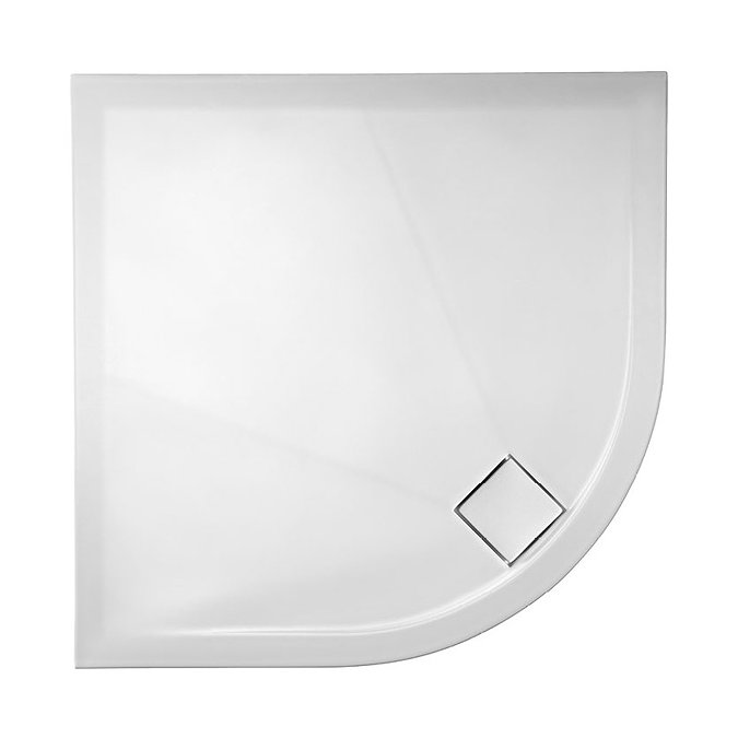 Simpsons - Plus+Ton Quadrant Matt White Ceramic Shower Tray & Waste - 900 x 900 x 30mm Large Image