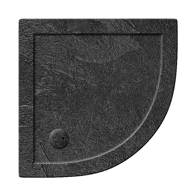 Simpsons Quadrant 35mm Grey Slate Acrylic Shower Tray with Waste - Various Size Options Large Image