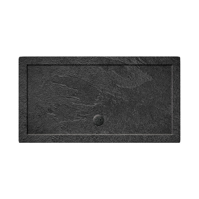 Simpsons Rectangular 35mm Grey Slate Acrylic Shower Tray with Waste - Various Size Options Large Ima