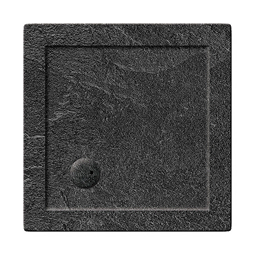 Simpsons Square 35mm Grey Slate Acrylic Shower Tray with Waste - Various Size Options Profile Large 