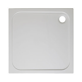 Simpsons Square 45mm Low Level Stone Resin Shower Tray with Waste - Various Size Options Large Image