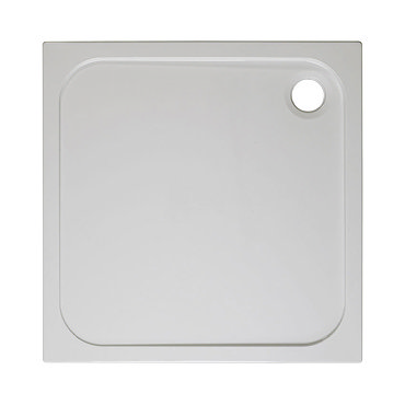 Simpsons Square 45mm Low Level Stone Resin Shower Tray with Waste - Various Size Options Profile Lar