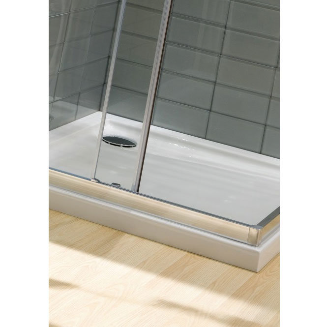 Simpsons - Square Low Profile Acrylic Shower Tray with Waste - 5 Size Options Profile Large Image
