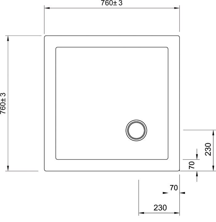 Crosswater Square Low Profile Acrylic Shower Tray with Waste 5 Size