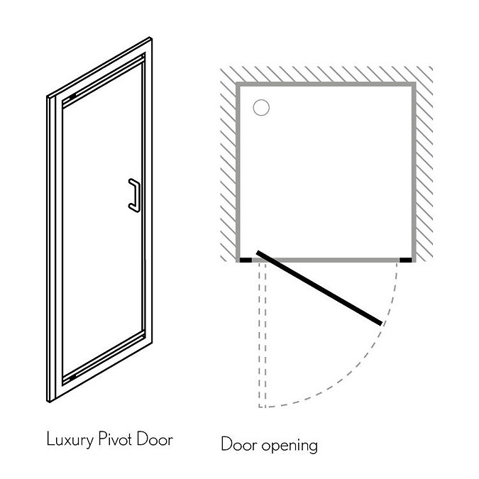 Simpsons - Supreme Luxury Pivot Shower Door - 900mm - 7312  Profile Large Image
