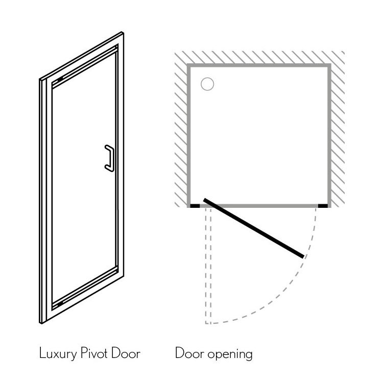 Crosswater Supreme Luxury Pivot Shower Door | Victorian Plumbing.co.uk