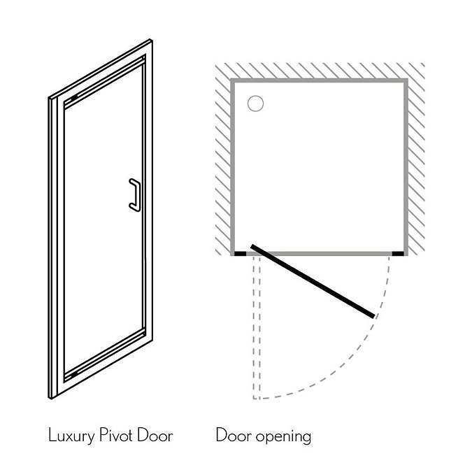 Simpsons - Supreme Luxury Pivot Shower Door - 760/800mm - 7311  Profile Large Image