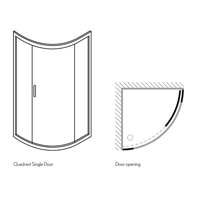 Simpsons Supreme Offset Quadrant Single Door Shower Enclosure - 4 Size Options Profile Large Image