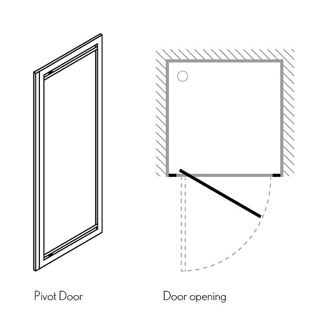 Simpsons - Supreme Pivot Shower Door - Various Size Options  Profile Large Image
