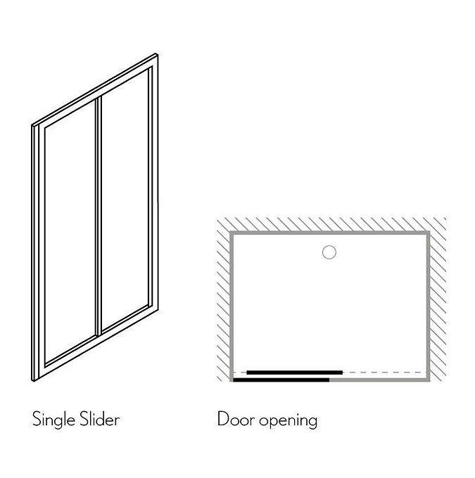 Simpsons - Supreme Single Slider Shower Door - 4 Size Options  Profile Large Image