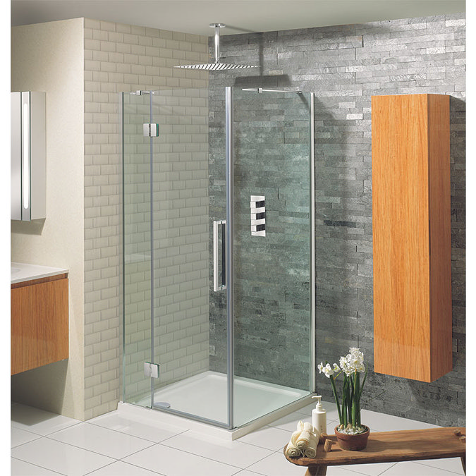 Simpsons - Ten Hinged Shower Door with Inline Panel - 5 Size Options Standard Large Image