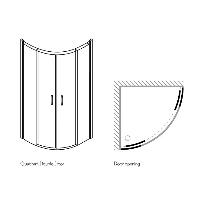 Simpsons Ten Quadrant Double Door Shower Enclosure - 2 Size Options  In Bathroom Large Image