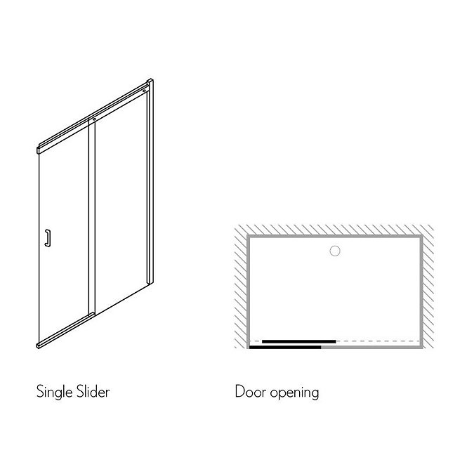 Simpsons - Ten Single Slider Shower Door - 4 Size Options  Standard Large Image