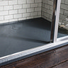 Simpsons Walk In 35mm Grey Slate Acrylic Shower Tray with Drying Area & Waste - Various Size Options
