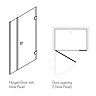 Simpsons Zion Hinged Shower Door with Inline Panel  Feature Large Image