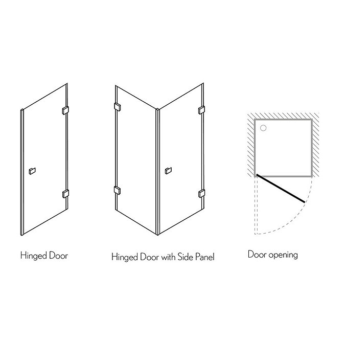 Simpsons Zion Hinged Shower Door  Standard Large Image