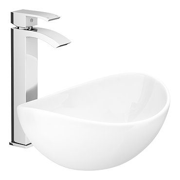 Summit high rise mono basin mixer with shell sit on vanity basin Feature Large Image