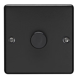 Revive Single Dimmer Light Switch Matt Black Large Image