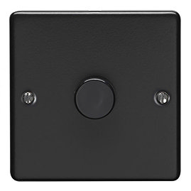 Revive Single Dimmer Light Switch Matt Black Large Image
