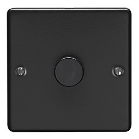 Revive Single Dimmer Light Switch Matt Black Large Image
