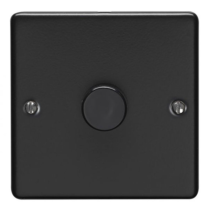 Revive Single Dimmer Light Switch Matt Black Large Image