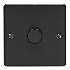 Revive Single Dimmer Light Switch Matt Black Large Image