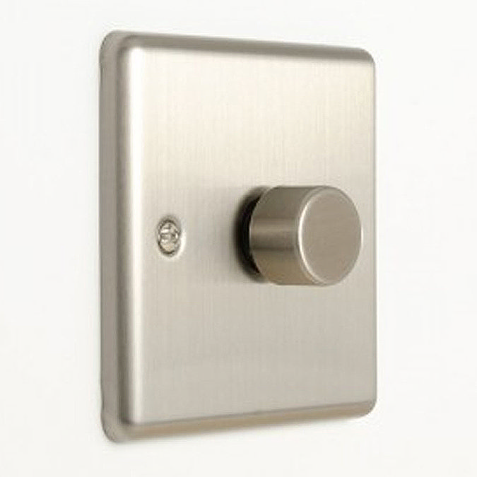 Revive Single Dimmer Light Switch Satin Steel  Profile Large Image