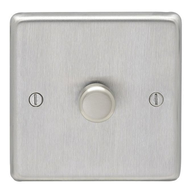 Revive Single Dimmer Light Switch Satin Steel Large Image