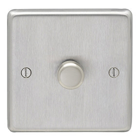 Revive Single Dimmer Light Switch Satin Steel Large Image