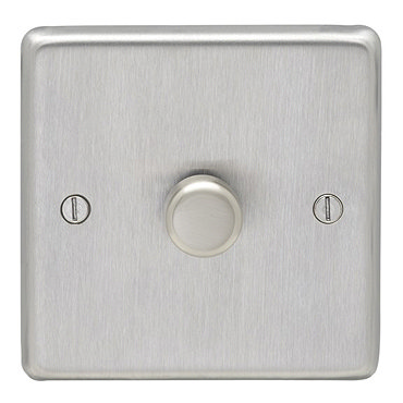 Revive Single Dimmer Light Switch Satin Steel  Profile Large Image