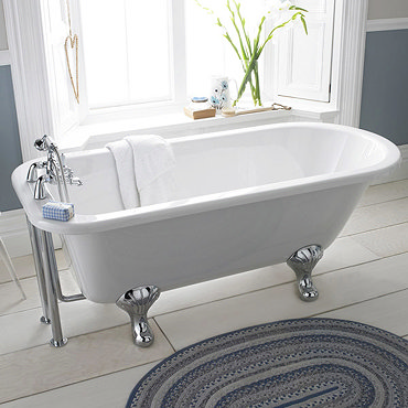 Premier Berkshire 1700 Single Ended Roll Top Bath Inc. Chrome Legs Profile Large Image