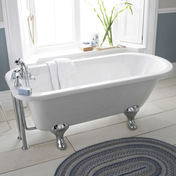 Nuie 1700 Luxury Single Ended Freestanding Bath with Chrome Leg Set at ...