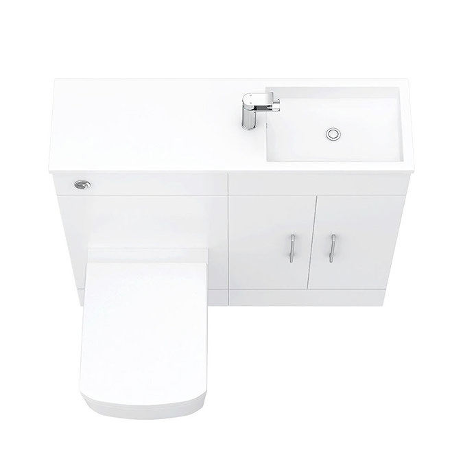 Valencia Slimline Combination Basin & Toilet Unit - White Gloss - (1000 x 305mm)  Newest Large Image