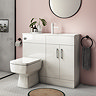 Valencia Slimline Combination Basin & Toilet Unit - White Gloss - (1000 x 305mm)  Newest Large Image