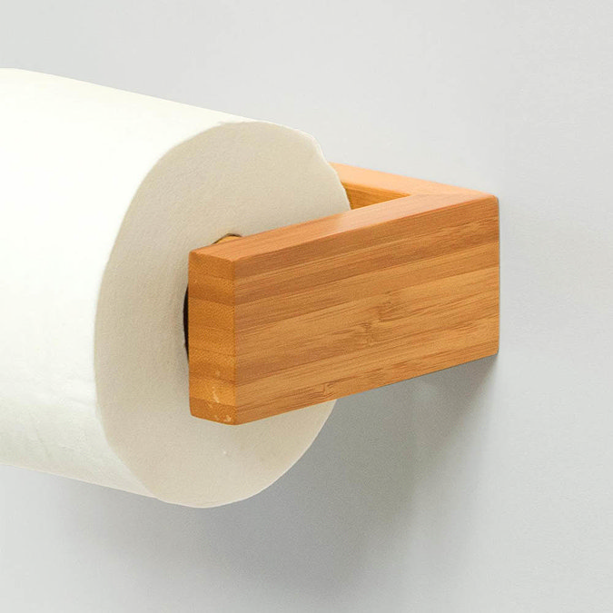 Slimline Toilet Roll Holder Bamboo  Profile Large Image