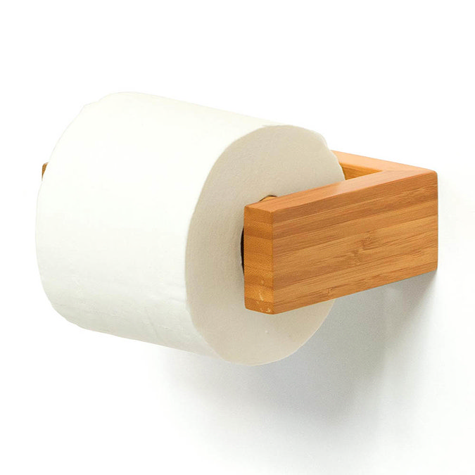Slimline Toilet Roll Holder Bamboo Large Image