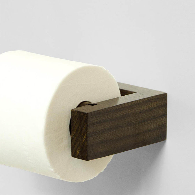 Slimline Toilet Roll Holder Dark Oak Profile Large Image