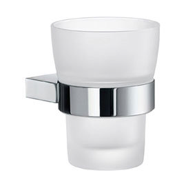 Smedbo Air Holder with Frosted Glass Tumbler - Polished Chrome - AK343 Medium Image