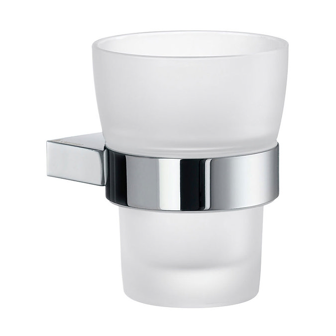 Smedbo Air Holder with Frosted Glass Tumbler - Polished Chrome - AK343 Large Image